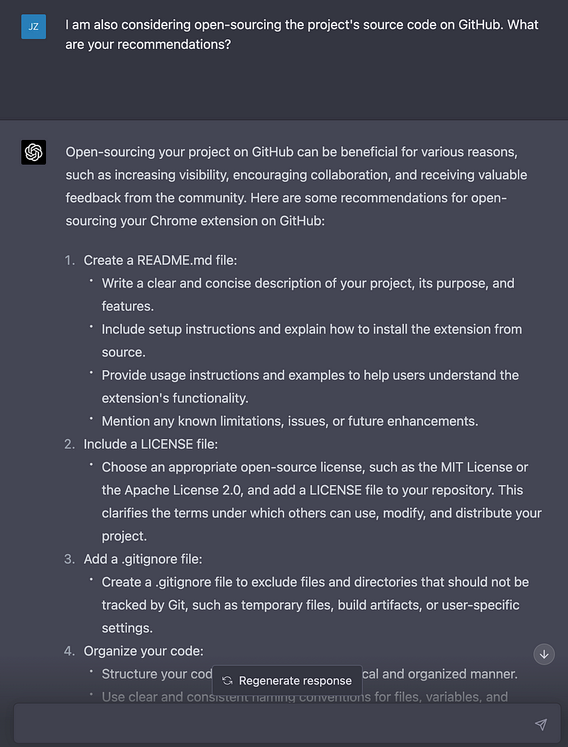 Open-sourcing project with ChatGPT guidance