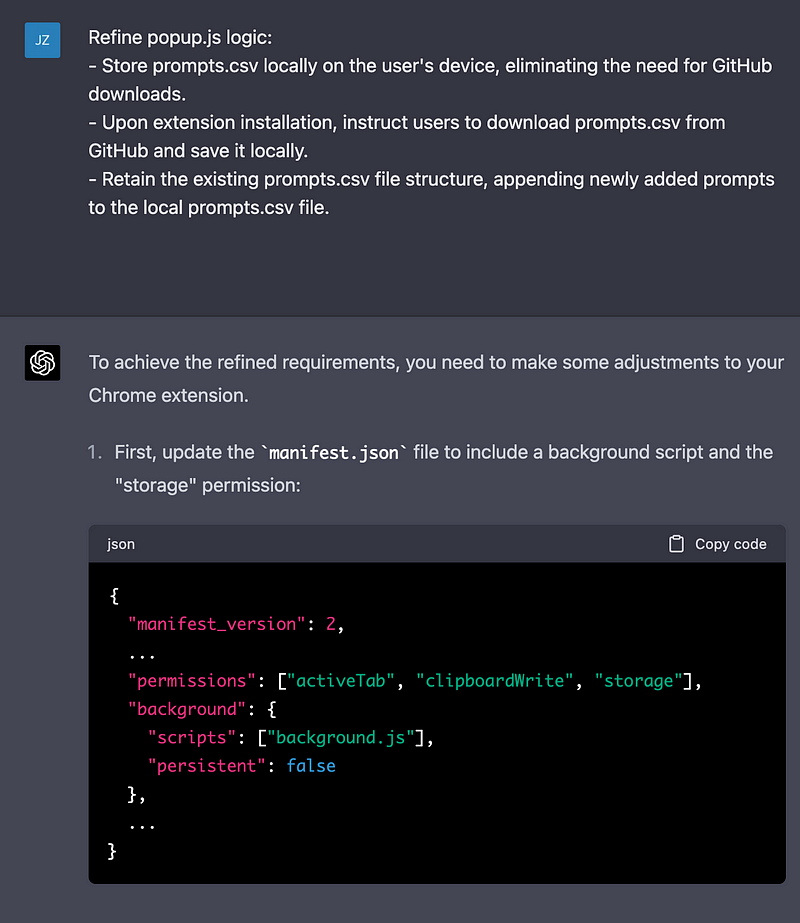 Code refinement with ChatGPT