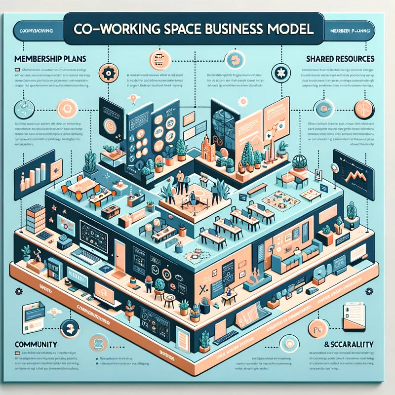 Conceptual Illustration of Co-Working Environments