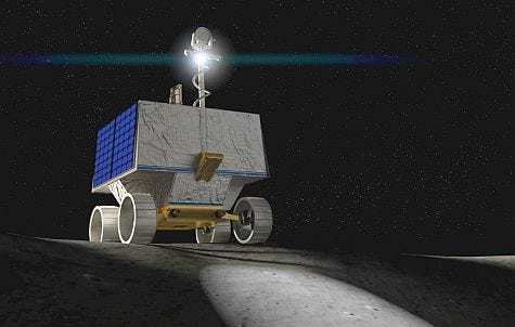 Artist's concept of VIPER on the lunar surface