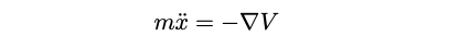 Equation of motion for a particle in potential