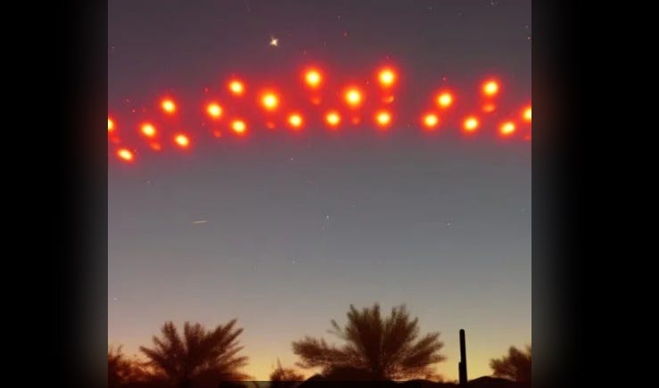 Artistic representation of the Phoenix Lights