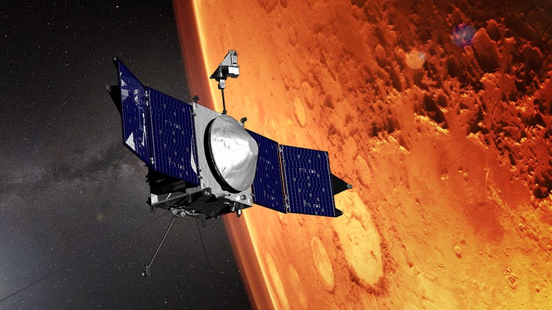 MAVEN spacecraft orbiting Mars