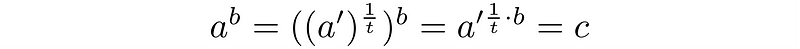 Exponential equation for base conversion