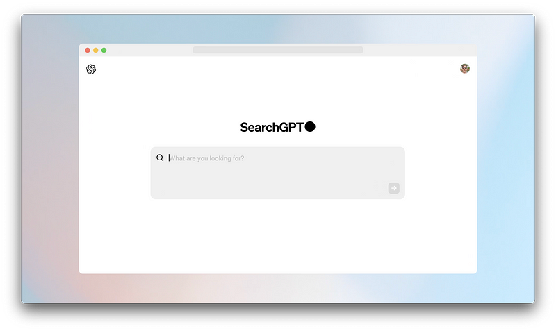 SearchGPT result display