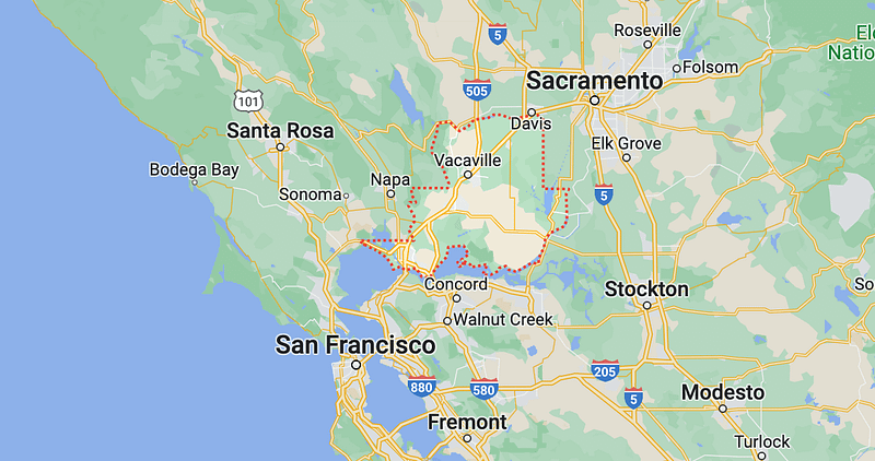 Solano County location map