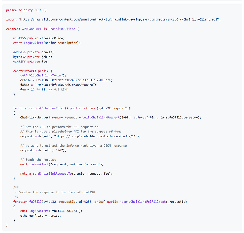 Example Contract Using Oracles