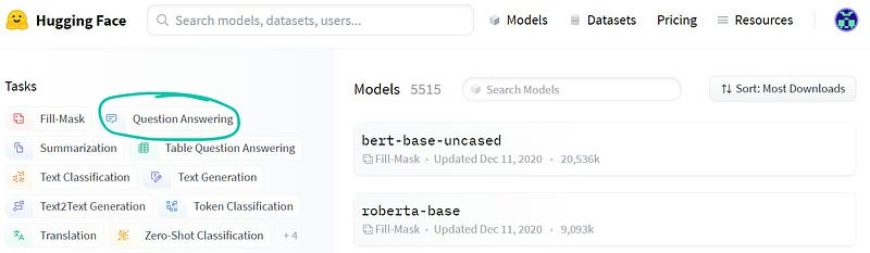 Model Selection on HuggingFace