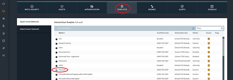 Scanning Options in Nexpose