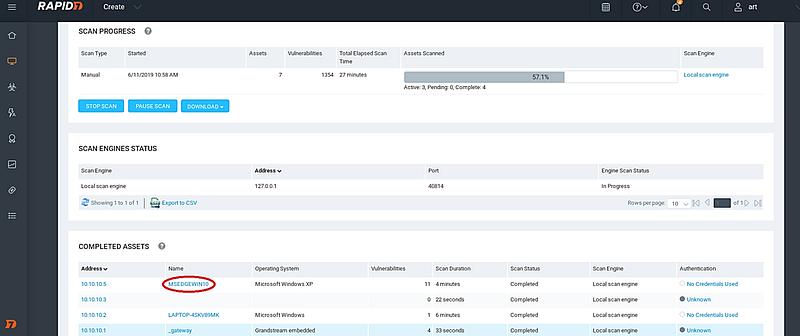 Asset Details in Nexpose