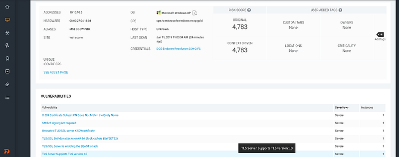 Vulnerability Assessment Results