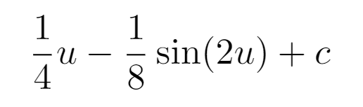 Relating sin(2u) to x