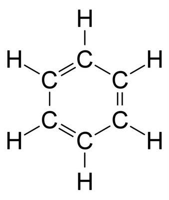 Structure of cyclohexatriene, commonly known as benzene