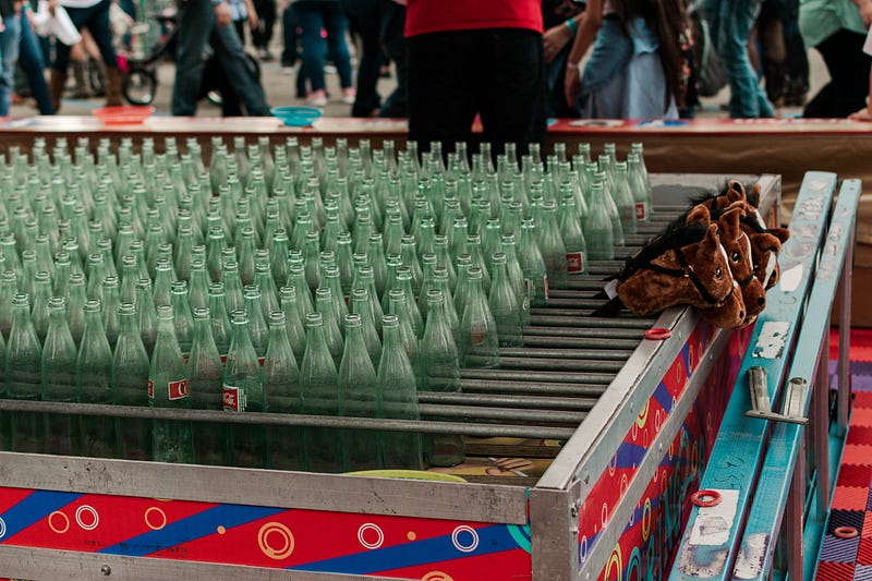 Illustration of carnival games representing life's challenges