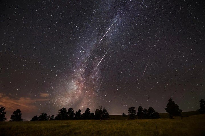 Meteorites falling to Earth