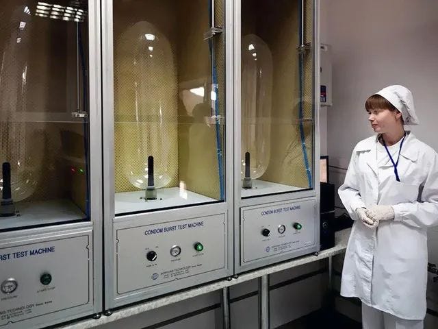 Blasting machine used for condom testing