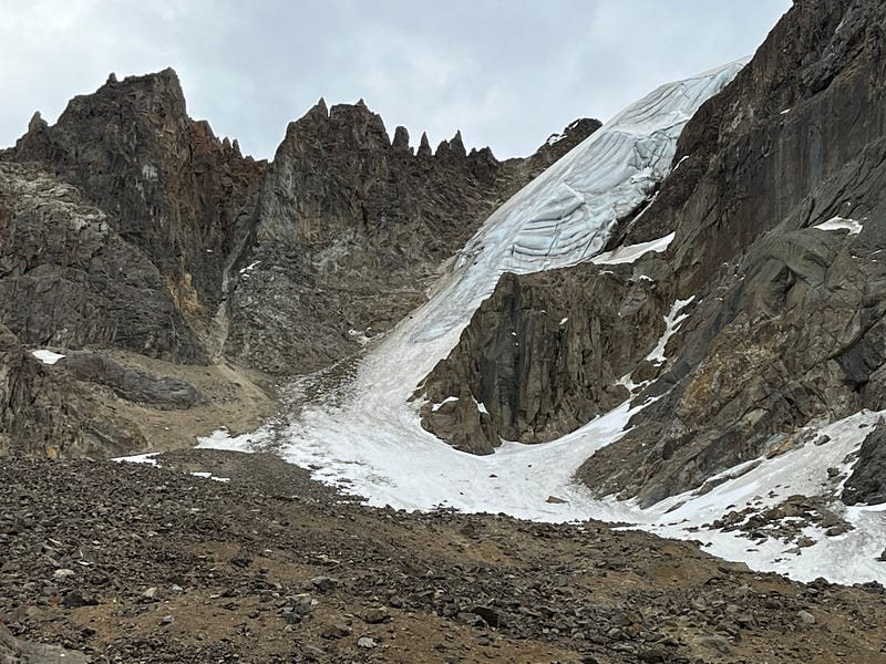 Huarapasca Glacier in August 2023